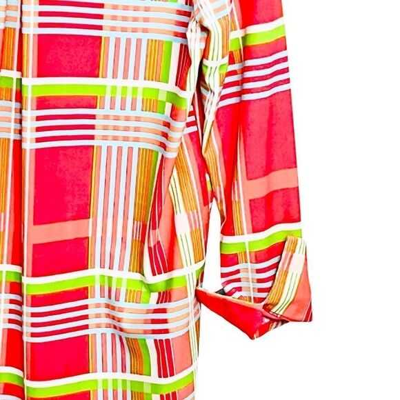 Jude Connally Cloth Top Multicolor Geometric Collar Long Sleeve Pullover Shirt - Picture 8 of 12